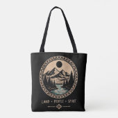 Mountain River Wald Schwarze Tragetasche Tasche (Rückseite)