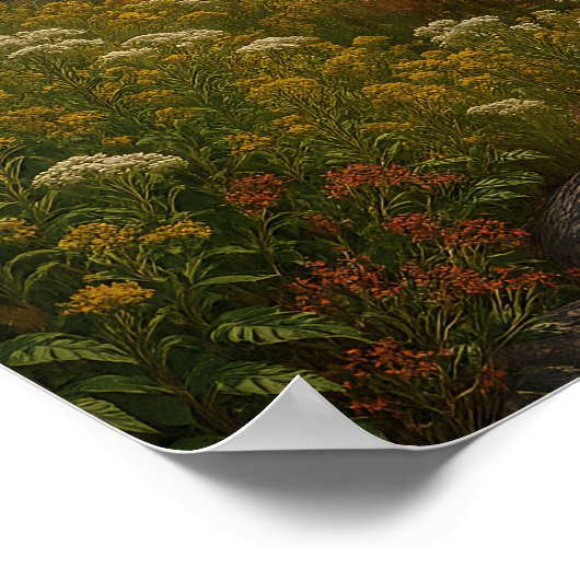 Mountain River Wildflowers Landscape  Poster (Ecke)