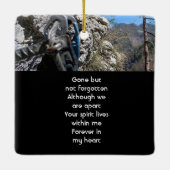 Mountain Rock Climber Memorial Keepsake Keramikornament (Rückseite)