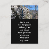 Mountain Rock Climbing Memorial Keepsake  Visitenkarte (Rückseite)