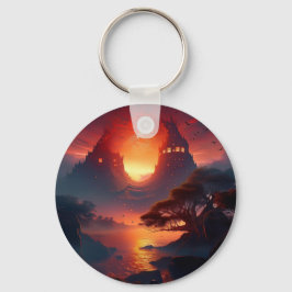 Mountain Rock Houses mit Blick auf den Sunset Lake Schlüsselanhänger