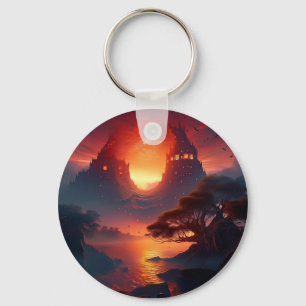 Mountain Rock Houses mit Blick auf den Sunset Lake Schlüsselanhänger