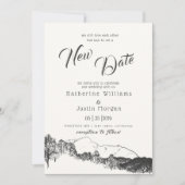 Mountain Rustic New Date Hochzeit Einladung (Vorderseite)