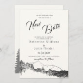 Mountain Rustic New Date Hochzeit Einladung (Vorne/Hinten)