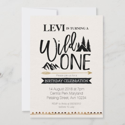 Mountain rustic wild ein Geburtstag Einladung (Vorderseite)