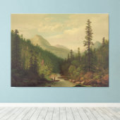 Mountain scene, 2 men, 1 fishing Leinwanddruck (Insitu (Holzboden))