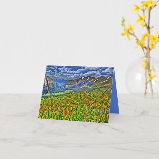 Mountain scenery notecard karte (Gelbe Blume)