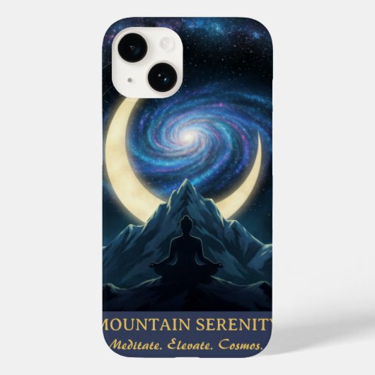 Mountain Serenity Cosmic Meditation, Crescent Moon Case-Mate iPhone Hülle (Rückseite)