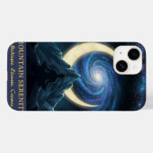 Mountain Serenity Cosmic Meditation, Crescent Moon Case-Mate iPhone Hülle (Rückseite (Horizontal))