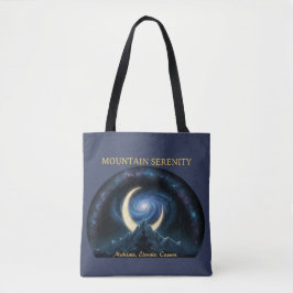 Mountain Serenity Cosmic Meditation. Crescent Moon Tasche