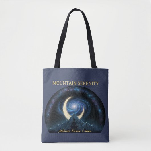 Mountain Serenity Cosmic Meditation. Crescent Moon Tasche (Vorderseite)