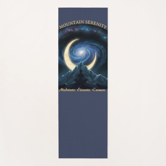 Mountain Serenity Cosmic Meditation, Crescent Moon Yogamatte (Vorderseite)
