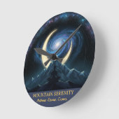 Mountain Serenity Cosmic Meditation (NO NUMBERS) Runde Wanduhr (Winkel)