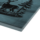 Mountain Serenity Forest and Deer Glass Schneidebrett (Ecke)