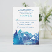 Mountain Serenity Watercolor Wedding RSVP Card (Stehend Vorderseite)