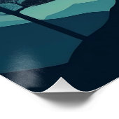 Mountain Silhouette mit Sonnenaufgang Kunst Poster (Ecke)