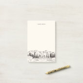 Mountain Sketch Personalized Post-it Klebezettel (Auf Schreibtisch)