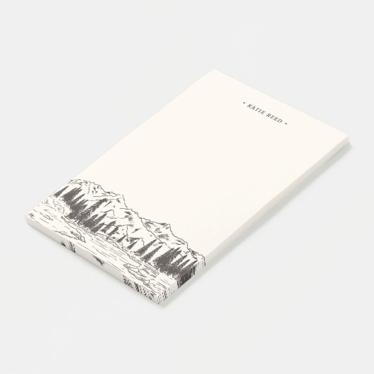 Mountain Sketch Personalized Post-it Klebezettel (angewinkelt)