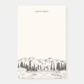 Mountain Sketch Personalized Post-it Klebezettel (Vorderseite)