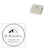 Mountain Sketch Sunlight Beam Rücksendeadresse Gummistempel (Stempel)