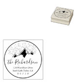 Mountain Sketch Sunlight Beam Rücksendeadresse Gummistempel (Stempel)