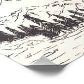 Mountain Sketch Wedding Bar Sign Poster (Ecke)