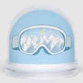 Mountain Ski Goggles Pale Blue Schneekugeln (Vorderseite)