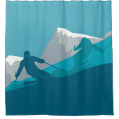 Mountain Ski Sport Duschvorhang (Vorderseite)