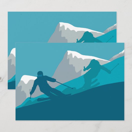 Mountain Ski Sport Einladung (Vorne/Hinten)