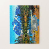 Mountain Sky Lake Landschaftliches Foto Puzzle (Vertikal)