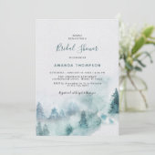 Mountain Smoky Greenery Bridal Dusche Einladung (Stehend Vorderseite)