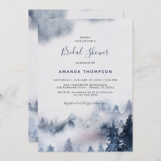 Mountain Smoky Lila Bridal Dusche Einladung