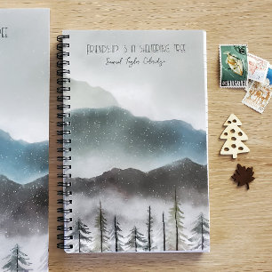 Mountain Snow & Tree Spiral Notebook Freundschaf Notizblock