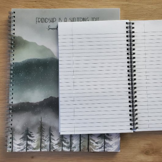 Mountain Snow & Tree Spiral Notebook | Freundschaf Notizblock