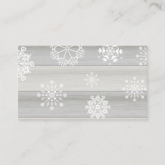 Mountain Snowflake Windeln Tombola Ticket rustikal Begleitkarte (Rückseite)