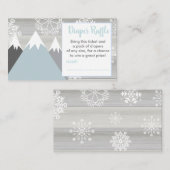 Mountain Snowflake Windeln Tombola Ticket rustikal Begleitkarte (Vorne/Hinten)