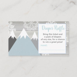 Mountain Snowflake Windeln Tombola Ticket rustikal Begleitkarte