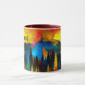 Mountain Sonnenuntergang personalisierter Schlamm Tasse (Zentrum)