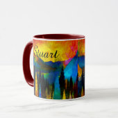 Mountain Sonnenuntergang personalisierter Schlamm Tasse (Vorderseite Links)