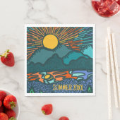 Mountain Sonnenuntergang Personalisiertes Camping Serviette (Beispiel)