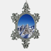 Mountain St Anton Austria Holiday Card Poster Pho Schneeflocken Zinn-Ornament (Links)