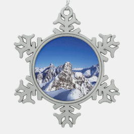 Mountain St Anton Austria Holiday Card Poster Pho Schneeflocken Zinn-Ornament