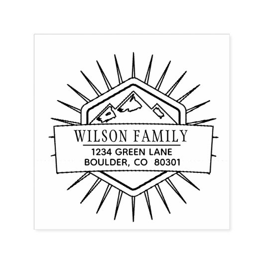 Mountain Star Custom Rücksendeadresse Rubber Brief Permastempel (Design)