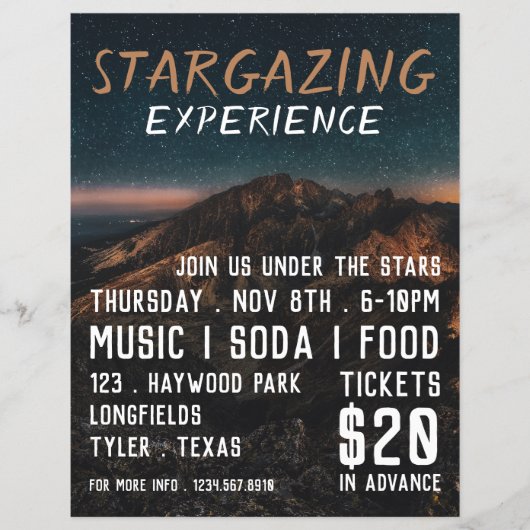 Mountain Stargazer, Planetarium Eventwerbung Flyer (Vorne)