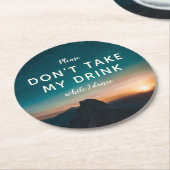 Mountain Starry Night Sky Sunset Wedding Dancing Runder Pappuntersetzer (Angewinkelt)