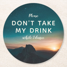 Mountain Starry Night Sky Sunset Wedding Dancing Runder Pappuntersetzer