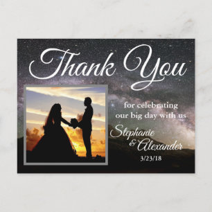 Mountain Stars Wedding Danke Postkarte