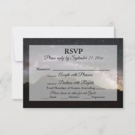 Mountain Stars Wedding RSVP Karte
