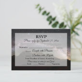 Mountain Stars Wedding RSVP Karte (Stehend Vorderseite)