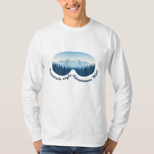 Mountain Style, Abenteuerlust: Ski Goggle T-Shirt (Vorderseite)